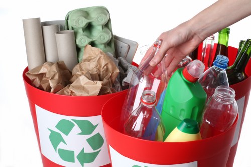 Types of builders waste sorted for recycling